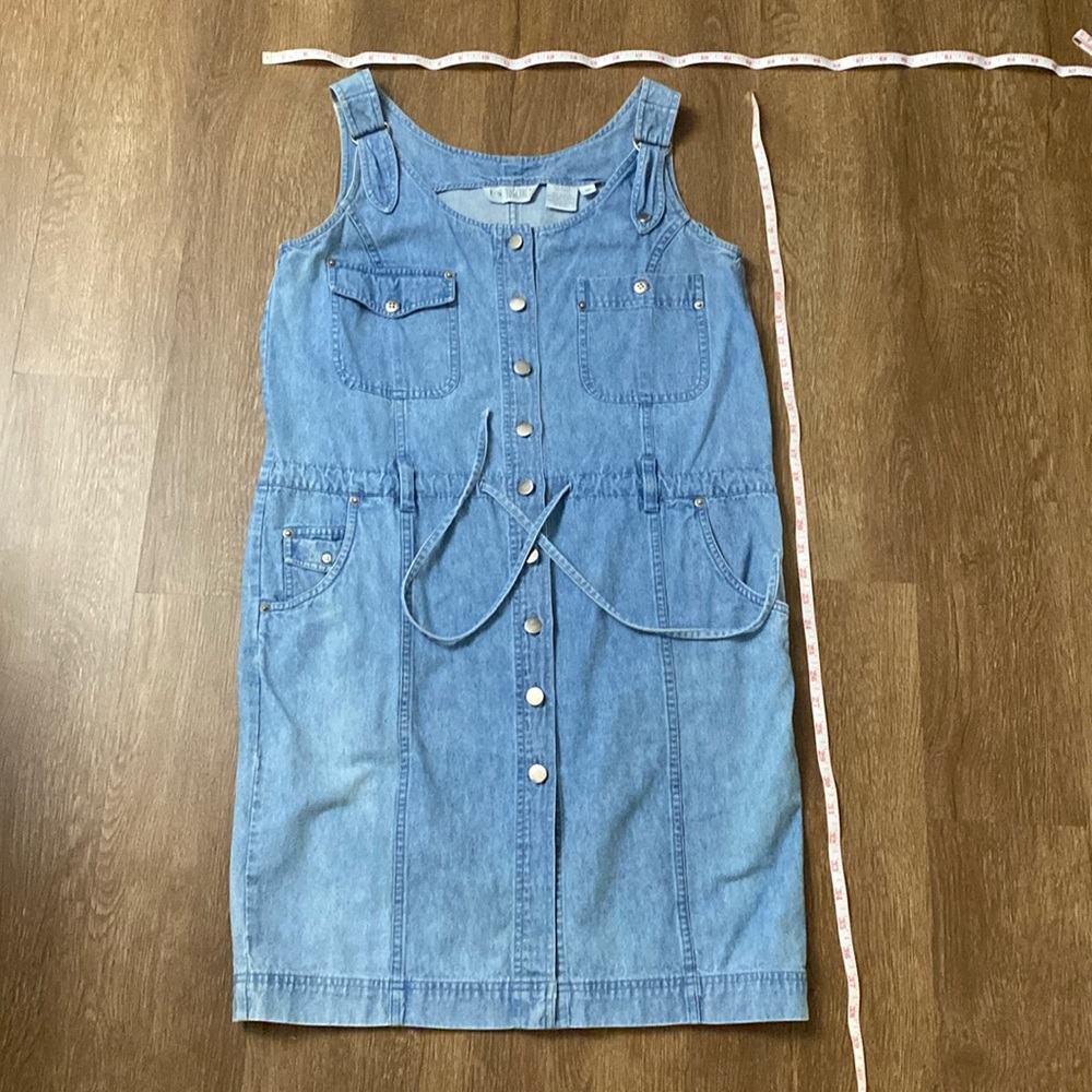 Together vintage jean dress overalls size 12 100% cotton